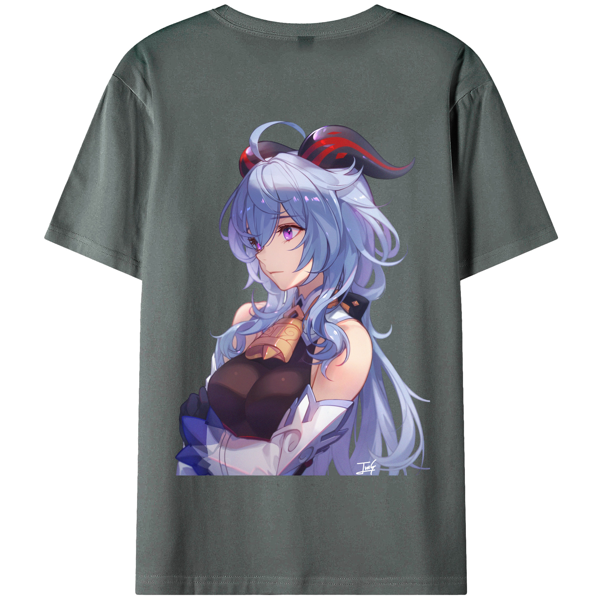 げんし神 甘雨 かんう genshin Ganyu 綿100％半袖Tシャツ（背面プリント）